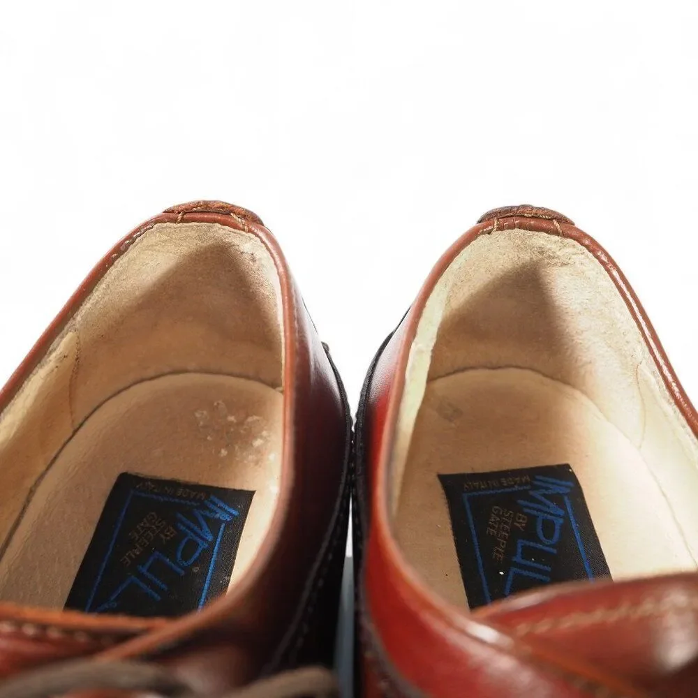 Impulse by Steeple Gate Leather Derby‎ Oxfords Men's 7.5 Women's 9 Brown Italy